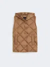 Max Mara Gilet In Water-repellent Tech Fabric In Brown