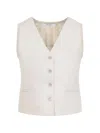Max Mara Beige Linen And Cable Knit Mxmcalibri Vest In Neutral