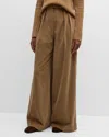 Max Mara Gilly Wide-leg Corduroy Trousers In Camel