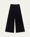 Max Mara Cotton Poplin Wide Pants In Ultramarine