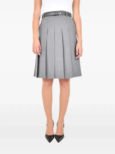 MAX MARA GIMMY PLEATED BELTED SKIRT