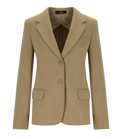 Max Mara Ginnasta Beige Single-breasted Blazer In Brown