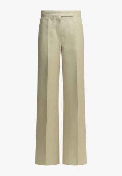 Max Mara Ginnico Tailored Straight-leg Pants In Brown