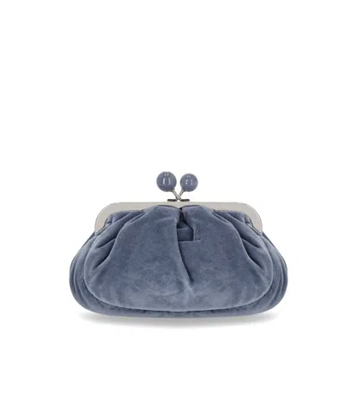 Max Mara Giochi Velvet Sugar Paper Pasticcino Clutch In Light Blue