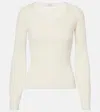 Max Mara Gioiosa Ribbed-knit Cotton Sweater In White