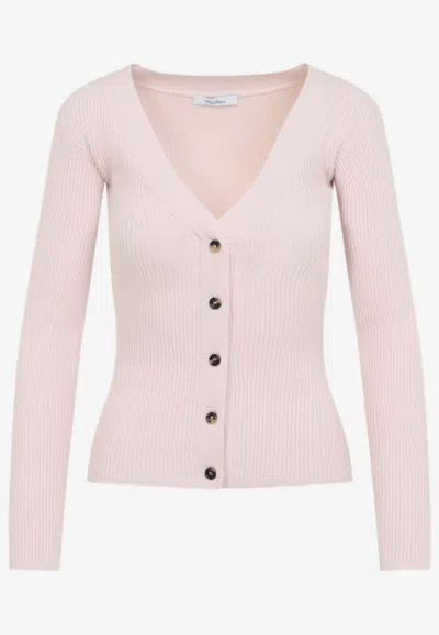 Max Mara Gioiosa Wool And Cashmere Cardigan In Pink