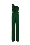 Max Mara Studio Gioire One-shoulder Jumpsuit In Verde