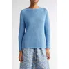 Max Mara Giolino Boat Neck Linen Sweater In Light Blue