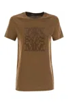 Max Mara Taverna Cotton T Shirt With Frontal Embroidery