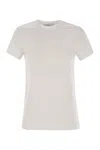 Max Mara Logo Embroidered Crewneck T-shirt In Optical White