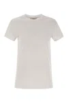 Max Mara Logo Embroidered Crewneck T-shirt In White