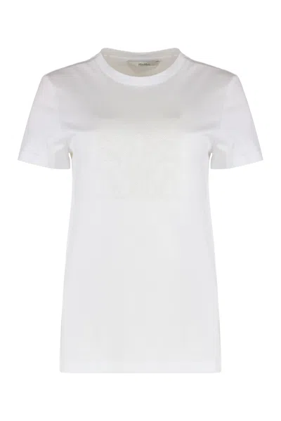 Max Mara Giovane Cotton Crew-neck T-shirt In White