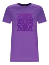 Max Mara Sleeve Detail Crew Neck Graphic Print Top In Purple