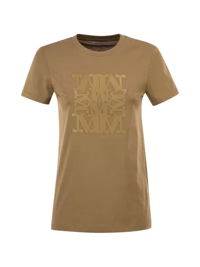 Max Mara Maxmara Mxmgiovane T Shirt With Monogram Logo In Brown