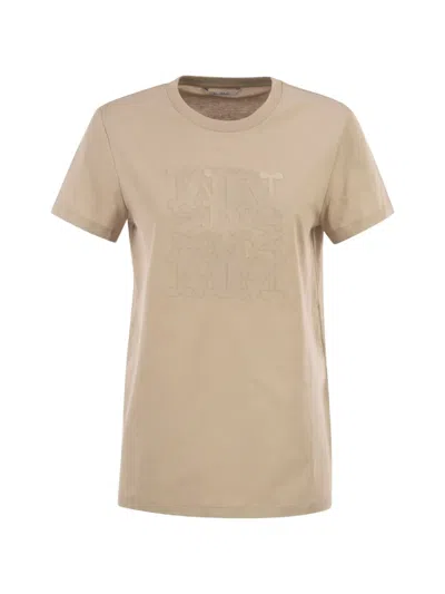 Max Mara Maxmara Mxmgiovane T Shirt With Monogram Logo In Neutral