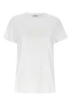 Max Mara Cotton T-shirt With Embroidered Logo On The Back In White