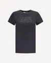 Max Mara Embellished Round Neck Top With Graphic Detail In Black