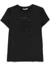 Max Mara Embellished Round Neck Top With Graphic Detail In Black