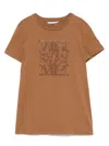 Max Mara Logo Cotton T-shirt In Brown