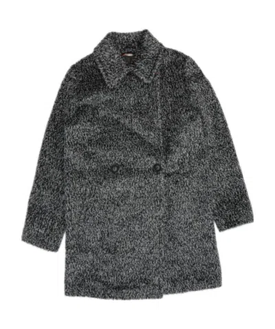 Max Mara Giralda Logo Coat In Black