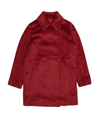 Max Mara Giralda Logo Coat In Red