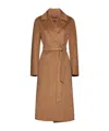Max Mara Cles Belted Wool-blend Coat In Brown