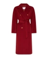 Max Mara Ticino Beaver Double Breasted Coat In Red