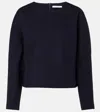 Max Mara Girello Wool And Cotton-blend Top In Black