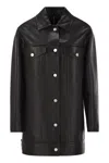 Max Mara Long-sleeved Leather Jacket In Black