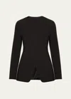 Max Mara Girone Collarless Jersey Jacket In Black
