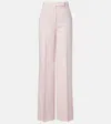 Max Mara Girone Wool, Mohair, And Silk Wide-leg Pants In Pink