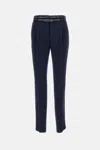 Max Mara Dark Blue Straight Pant In Blue