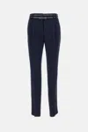 Max Mara Dark Blue Straight Pant In Blue