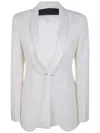 Max Mara Giselle Tailored Jacket Notch Lapel In White