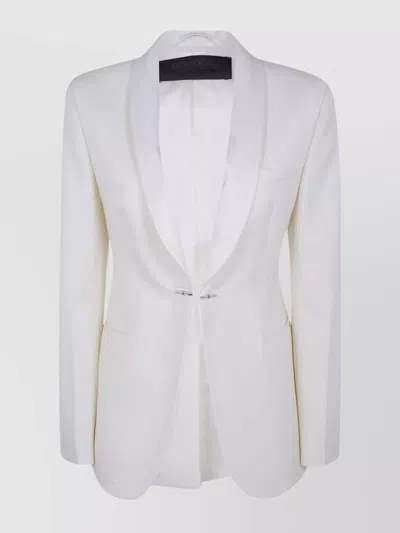 Max Mara Giselle Tailored Jacket Notch Lapel In White