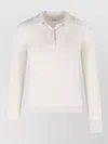 Max Mara Gitano Cashmere Silk Collared Knit Sweater In White
