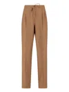 Max Mara Trousers Straight Leg Elastic Waistband In Brown