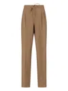 Max Mara Trousers Straight Leg Elastic Waistband In Brown