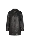 Max Mara Long-sleeved Leather Jacket In Black