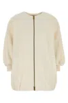 Max Mara Wool And Cashmere Knitted Jacket Jackets White In Neutral