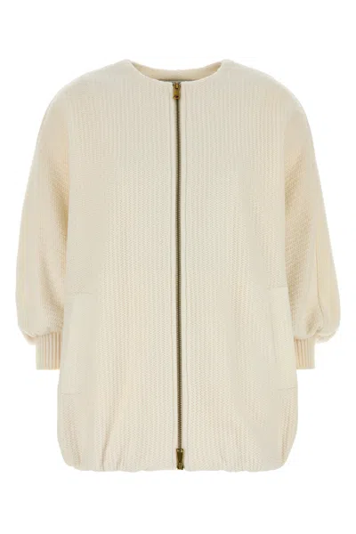 MAX MARA GIUBBINO CIRINO IN MISTO LANA AVORIO  DONNA