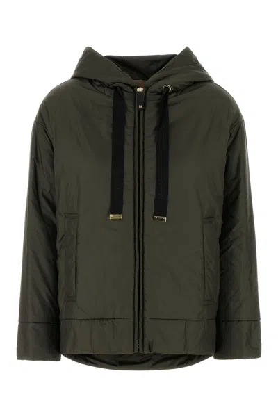 Max Mara Giubbino Imbottito Daria In Poliestere Verde Oliva Donna In Black