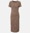 Max Mara Giugno Cotton And Wool-blend Midi Dress In Brown