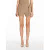 Max Mara Womens Camel Jessica Relaxed-fit Wool Shorts In Gray