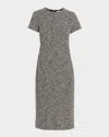 Max Mara Giugno Short-sleeve Wool-blend Dress In Gray