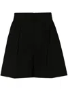 Max Mara Bermuda Shorts In Stretch Cotton In Black