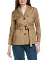 Max Mara Giulia Solid Trench Shirt In Brown