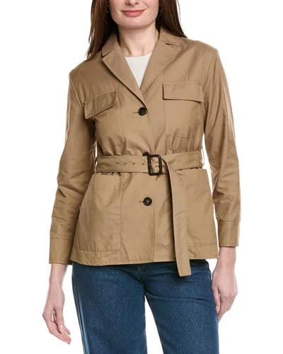 Max Mara Giulia Solid Trench Shirt In Brown