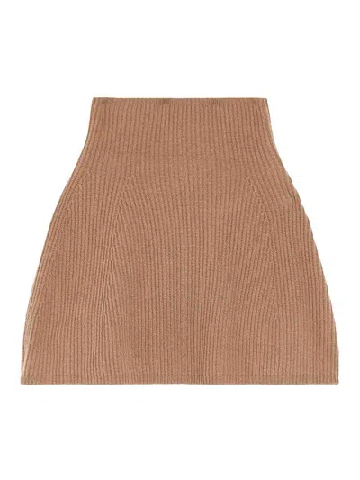 Max Mara Giulio Wool And Cashmere Ribbed Cape In Camel