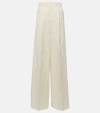 MAX MARA GIULIVA PINSTRIPE CANVAS WIDE-LEG PANTS